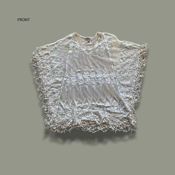 Lacy Crochet Poncho - Picture 3 of 4